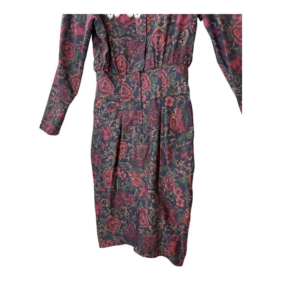 Vtg Gunne Sax by Jessica McClintock Dress S/5 Floral Lace Bib Prairie‎ Victorian - Picture 5 of 10